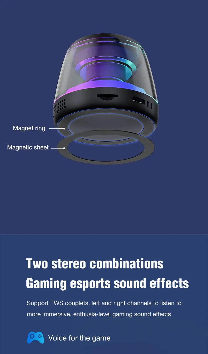 Magnetic Portable RGB Bluetooth Speaker