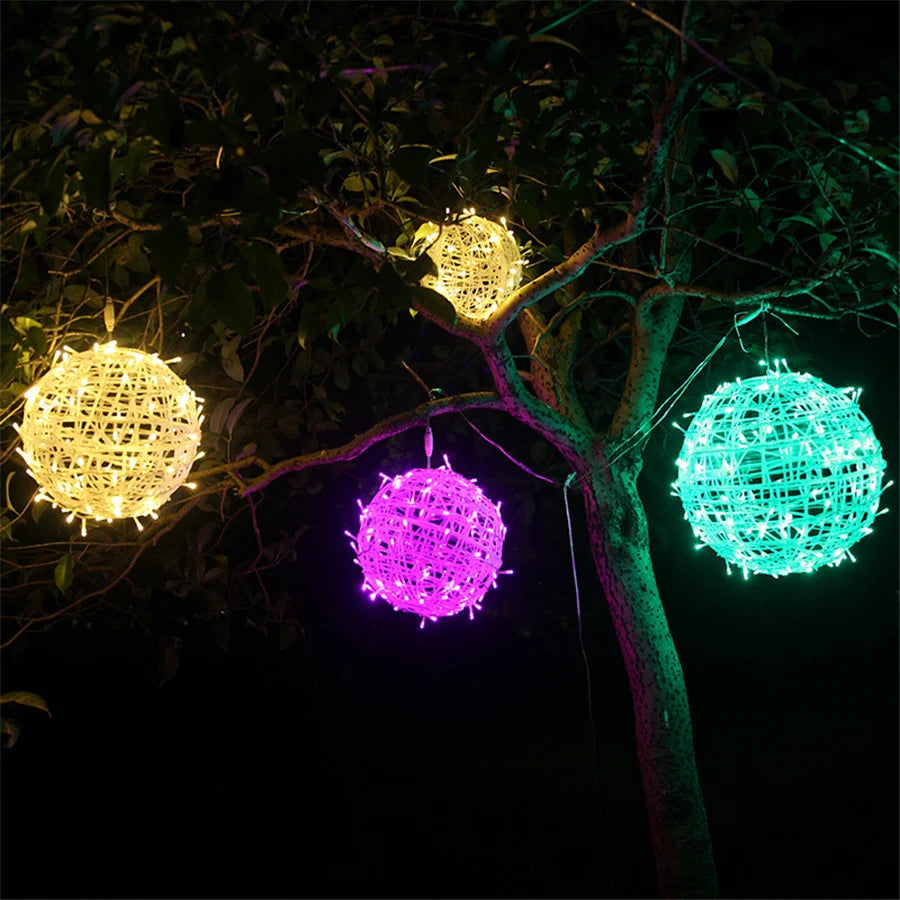 LED Rattan Ball String Lights for Xmas