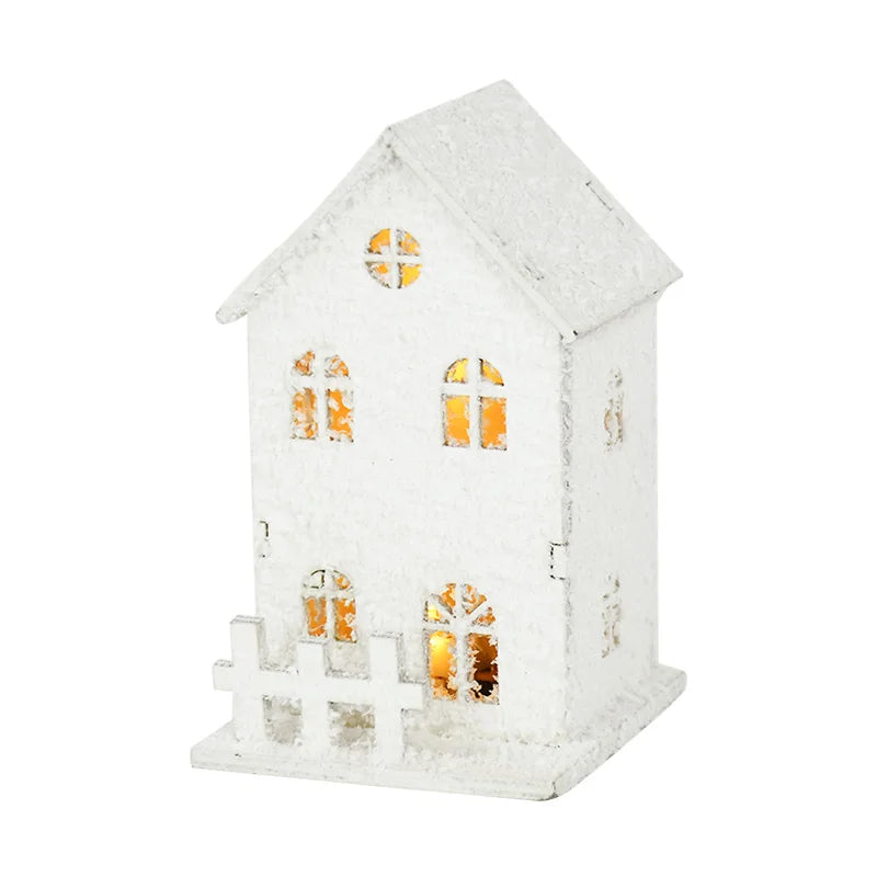 Christmas Led Light Wooden House with Snowflake