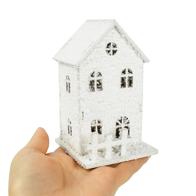 Christmas Led Light Wooden House with Snowflake