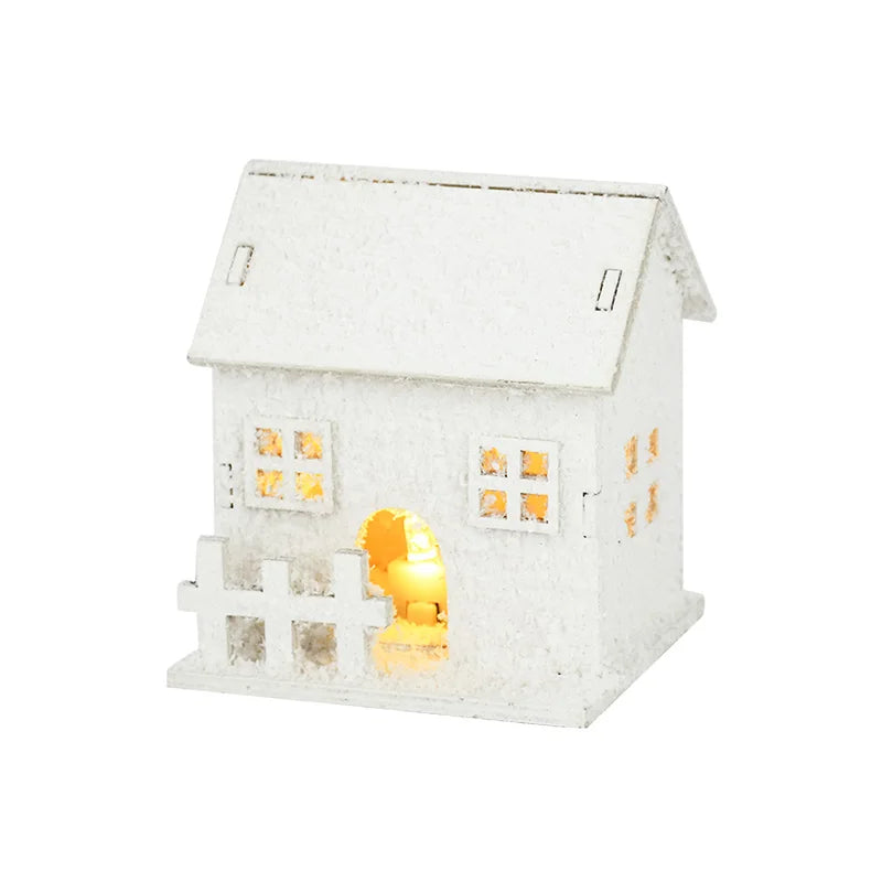 Christmas Led Light Wooden House with Snowflake