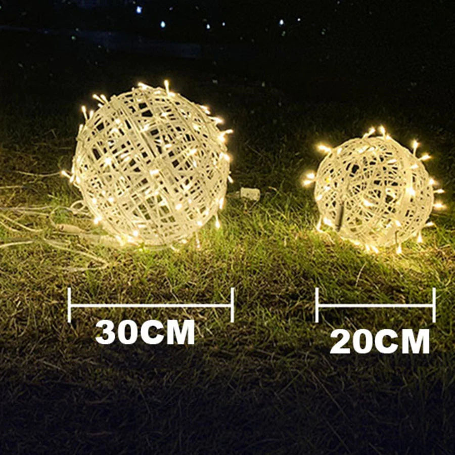 LED Rattan Ball String Lights for Xmas