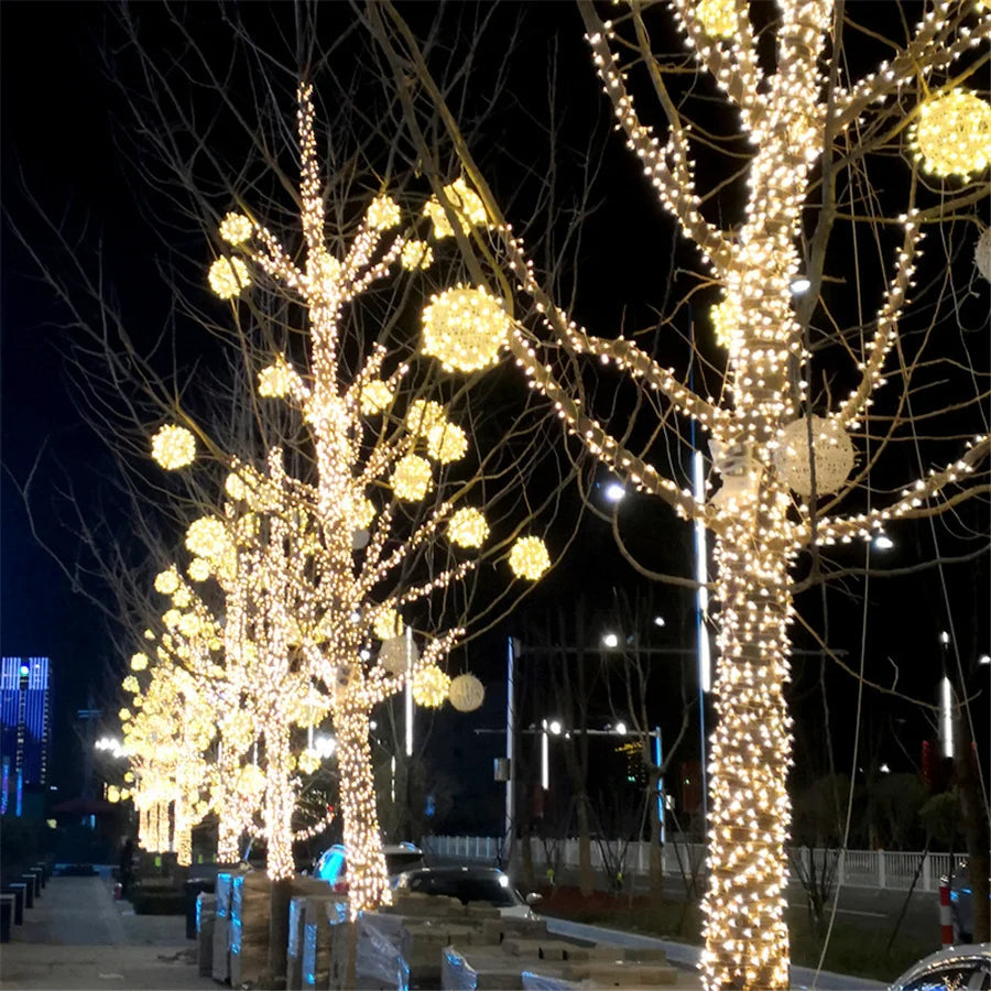 LED Rattan Ball String Lights for Xmas